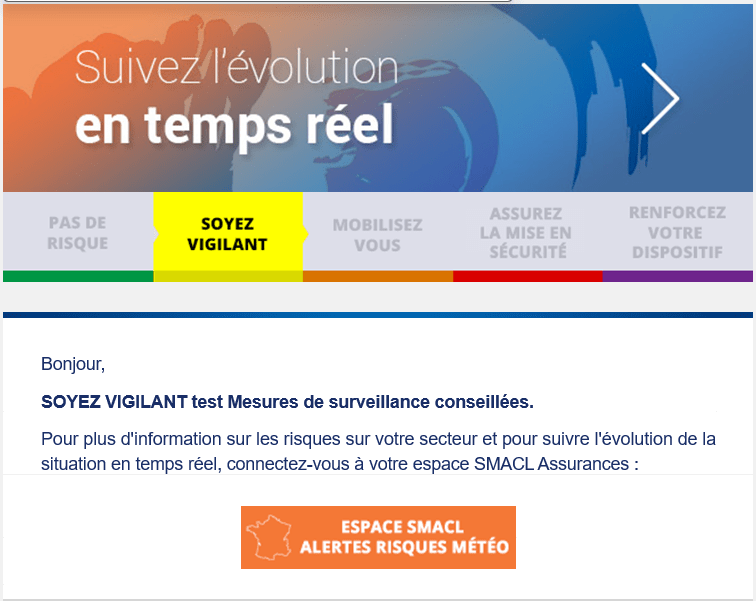 Email Predict alertes risques météo 